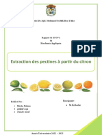 Extraction Des Pectines À Partir Du Citron: Université de Jijel: Mohamed Seddik Ben Yahia