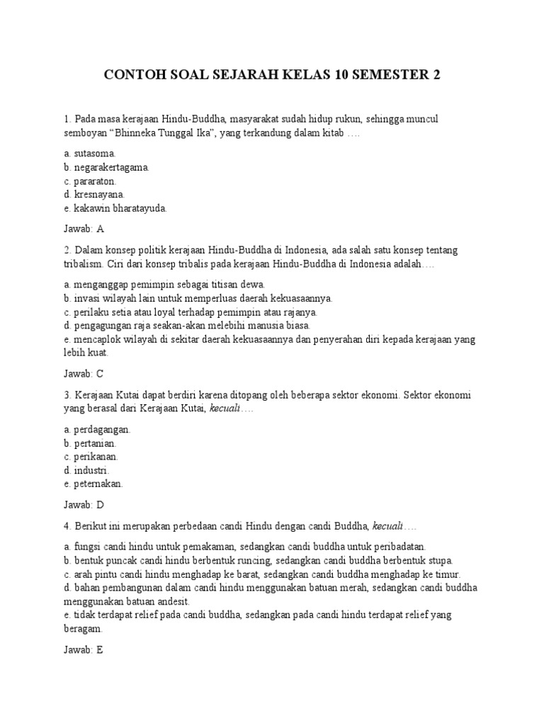 Menguasai Masa Lalu, Memahami Masa Depan: Panduan Lengkap Contoh Soal UAS Sejarah Kelas X Semester 2