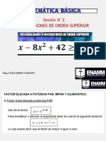 Matemática Básica: Sesión N°2 Inecuaciones de Orden Superior