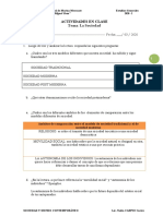 Actividades en Clase: Tema: La Sociedad