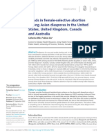 Trends in Female-Selective Abortion Among Asian Diasporas in The United States, United Kingdom, Canada and Australia