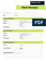 Rent Receipt: Landlord Information