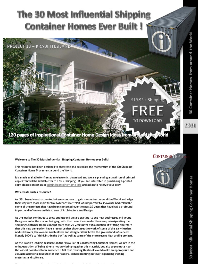 30 Influential Shipping Container Homes | PDF | Window | Architect