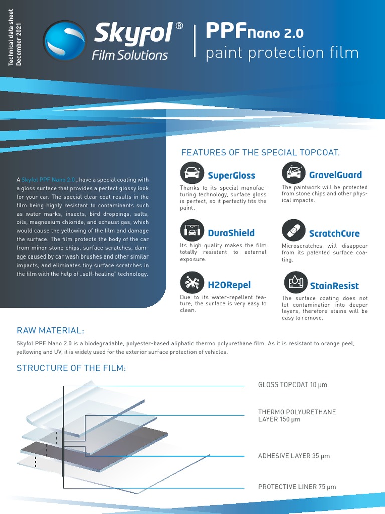 Skyfol PPF Nano 58 PDF Paint Legal Liability