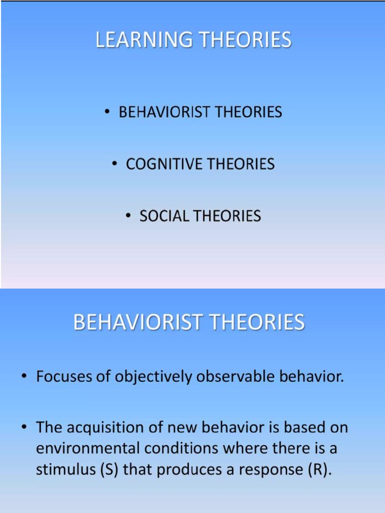 Behaviorism Cognitive+theory | PDF