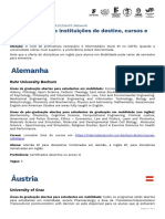 Alemanha: Anexo II: Países e Instituições de Destino, Cursos e Especificidades