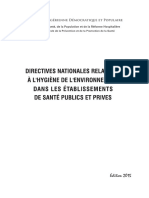 L DE L Dans Les Etablissements DE Sante Publics Et Prives: Directives Nationales Relatives Hygiene Environnement