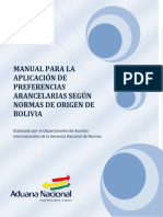 Manual para La Aplicación de Preferencias Arancelarias Según Normas de Origen de Bolivia