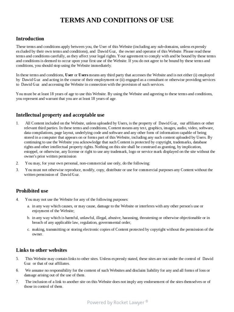 Terms and Conditions | PDF | Websites | Legal Liability