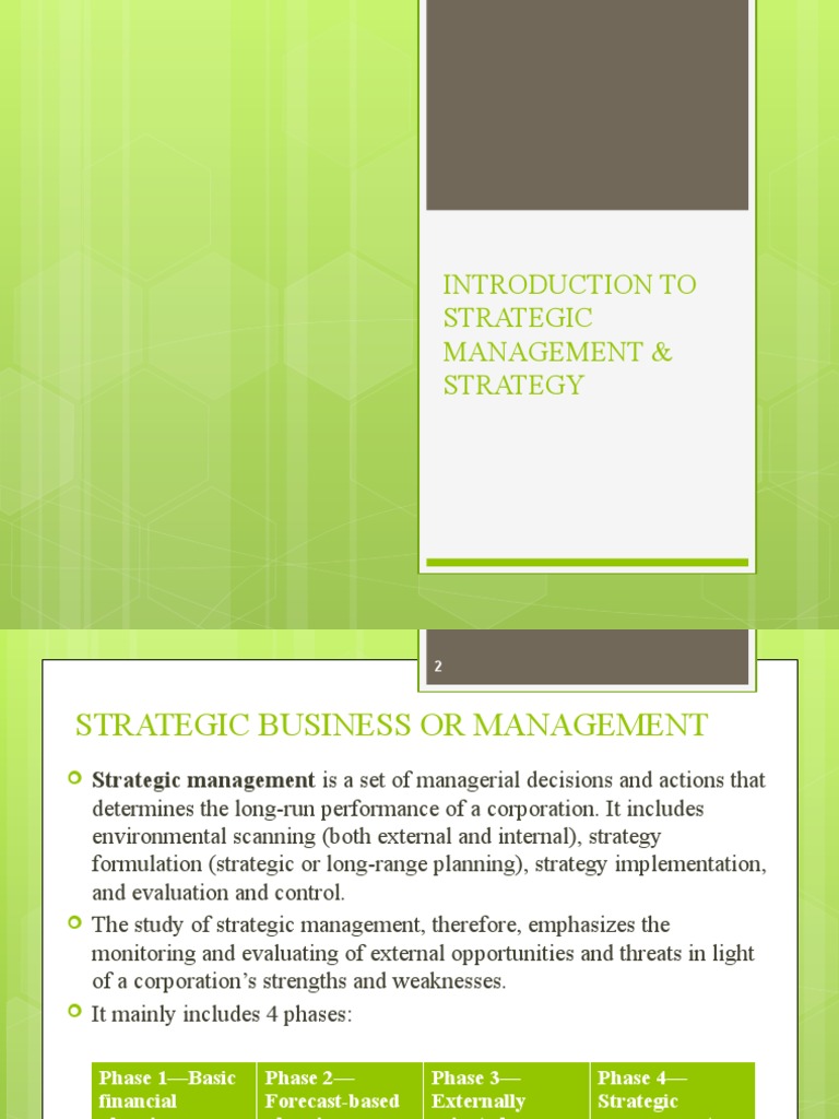 Strategic Management Overview and Phases | PDF | Strategic Management ...