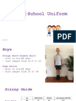 School Uniform Sizing Guide