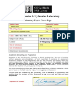 Aerodynamics & Hydraulics Laboratory: Laboratory Report Cover Page
