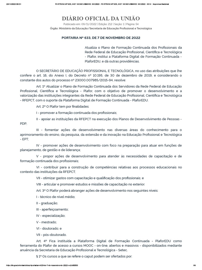 Atualização do Plafor e PlaforEDU 2022 | PDF | Desenvolvimento ...