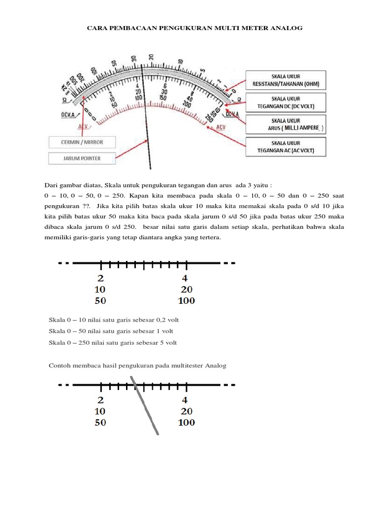 Cara Membaca Multimeter Analog | PDF