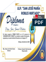 Diploma: I.E.P. "San José María Robles Hurtado"