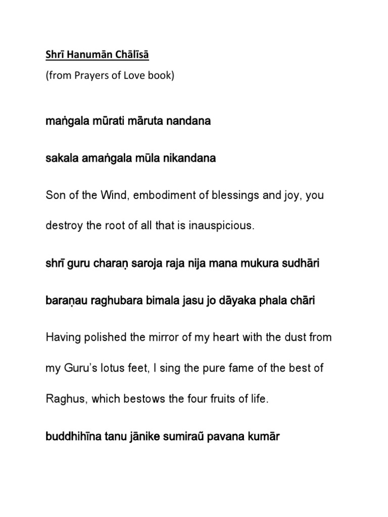 Hanumān Chālīsā: A Devotional Prayer | PDF | Hindu Gods | Vaishnava Texts