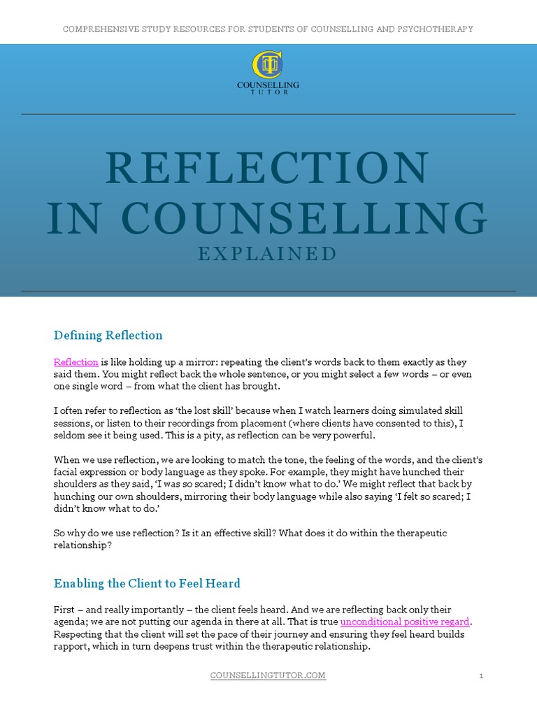 Ct reflection in counselling explained pdf empathy feeling