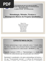 Metodologia, Métodos, Técnicas e Pressupostos Básicos da Pesquisa Qualitativa
