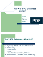 Nat'l WIC UPC Database - What, When, How