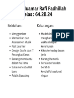 Nama: Muamar Rafi Fadhillah Kelas: 64.2B.24: Kelebihan: Kekurangan