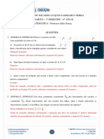 Gabarito de matemática para 6o ano com questões sobre figuras geométricas, operações e probabilidade