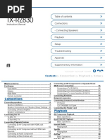 TX-RZ830: Connections - Connecting Speakers Playback Setup Troubleshooting Appendix Supplementary Information