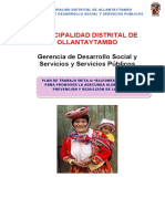 Municipalidad Distrital de Ollantaytambo: Gerencia de Desarrollo Social y Servicios y Servicios Públicos