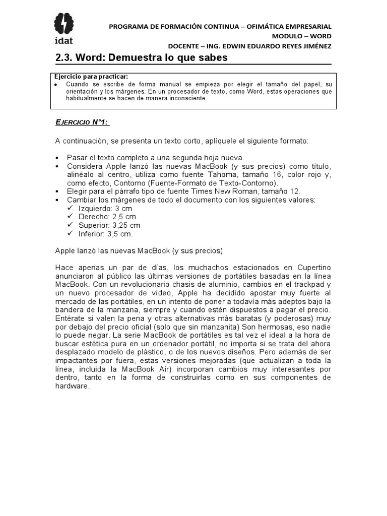 2.3 Ejercicios Basicos | PDF