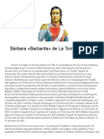 Barbarita de La Torre, heroína de la independencia venezolana