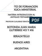 Instituto de Formacion Teologica Ministerial: Materia Introduccion Al Antiguo Testamento