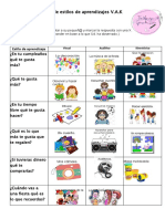 Test de Estilos de Aprendizajes V.A.K: Instrucciones