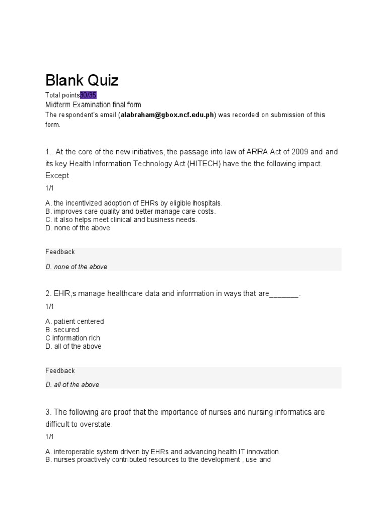 Blank Quiz PDF Computer Data Storage Computer Hardware