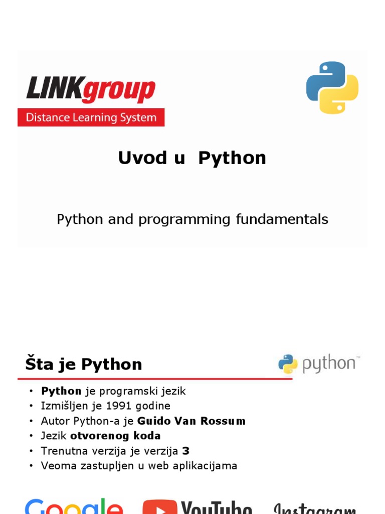 Uvod U Python: Python and Programming Fundamentals | PDF