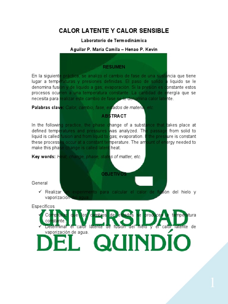 Calor de fusión y ebullición del agua | PDF | Calor | Calor latente