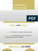 Discursive Psychology and Discourse Analysis: FL-11z, Kharchos Anastasia