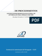 Manual de Procedimentos: Análise de Requerimentos de Outorga de Autorização para Operar Como Ebn