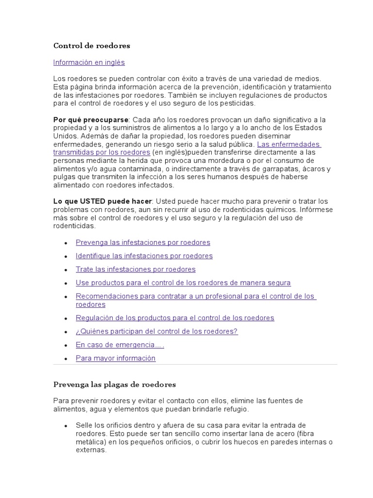 Control de roedores en la industria alimentaria | PDF | Pesticida ...