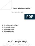 Sifat-Sifat Hukum Adat Di Indonesia: Djuniarti, SH., MH