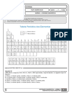 Atividade diagnóstica de química com questões objetivas