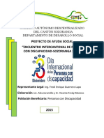 Proyecto de Ayuda Social "Encuentro Intercantonal de Personas Con Discapacidad-Sozoranga 2015"