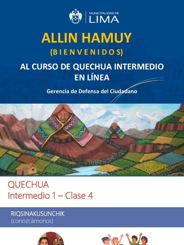 Curso de Quechua Intermedio en Línea | PDF | Artes del Lenguaje y ...