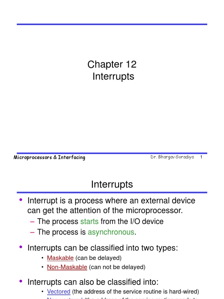 Chapter12 Interrupts PDF Computer Architecture Computing