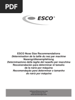 ESCO Nose Size Recommendations Nasengrößenempfehlung Recomendación para Determinar El Tamaño de La Nariz Por Máquina