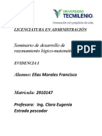 Evidencia 1 Seminario de Desarrollo de Razonamiento Lógico-Matemático I