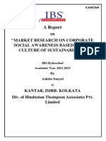 A Report: On "Market Research On Corporate Social Awareness Based On The Culture of Sustainability"
