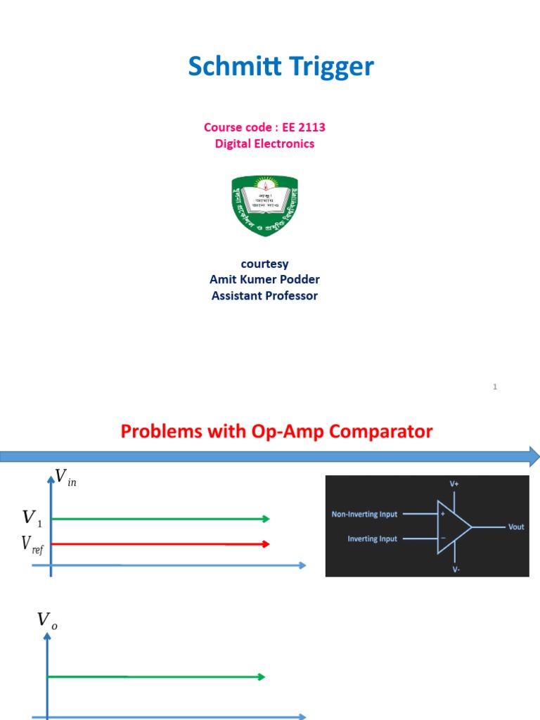 Schmitt Trigger: Theory and Applications | PDF | Operational Amplifier ...