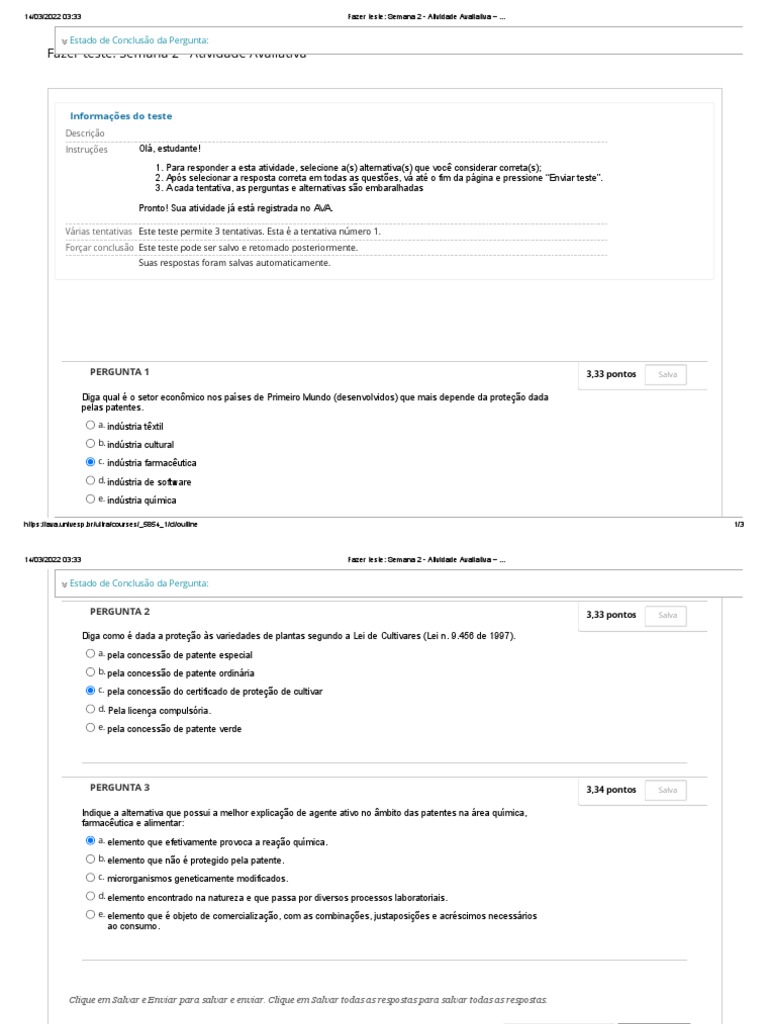 PI II - Univesp Atividade Nota 10 | PDF | Patente