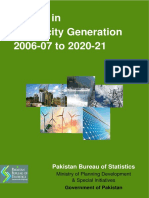 Trends in Electricity Generation 2006-07 To 2020-21: Pakistan Bureau of Statistics
