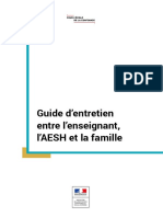 Guide D'entretien Entre L'enseignant, l'AESH Et La Famille