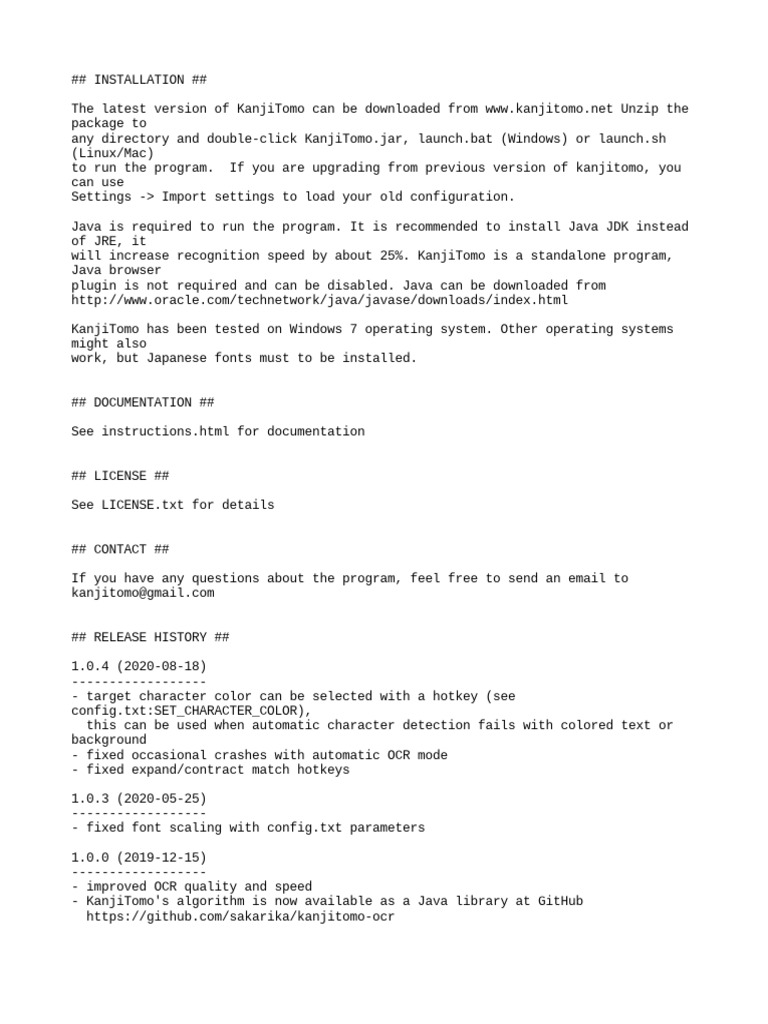 KanjiTomo Installation and Setup Guide | PDF | Java (Programming ...